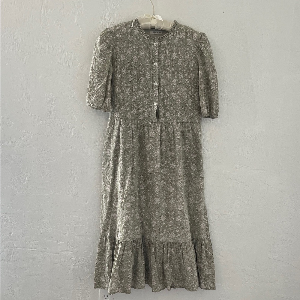 Beau & Ro Annika Sage Floral Dress, Size Small